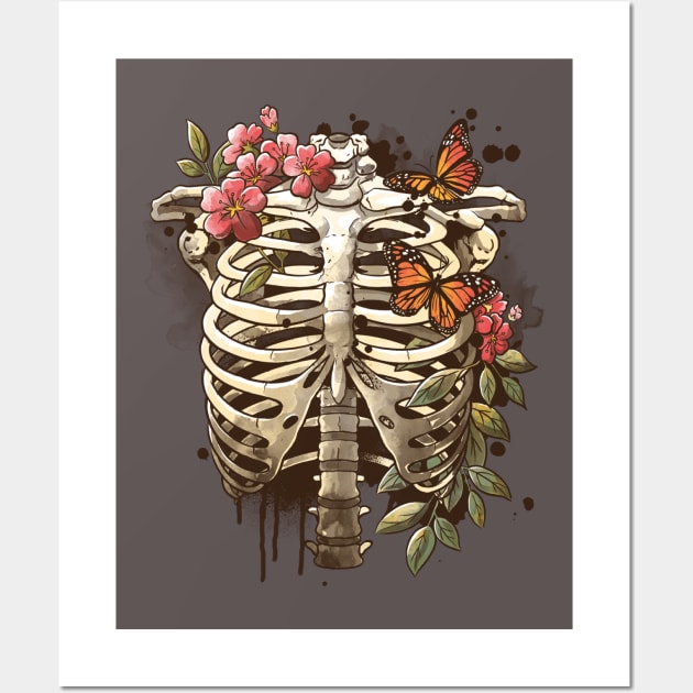 Spring skeleton watercolor Wall Art by NemiMakeit